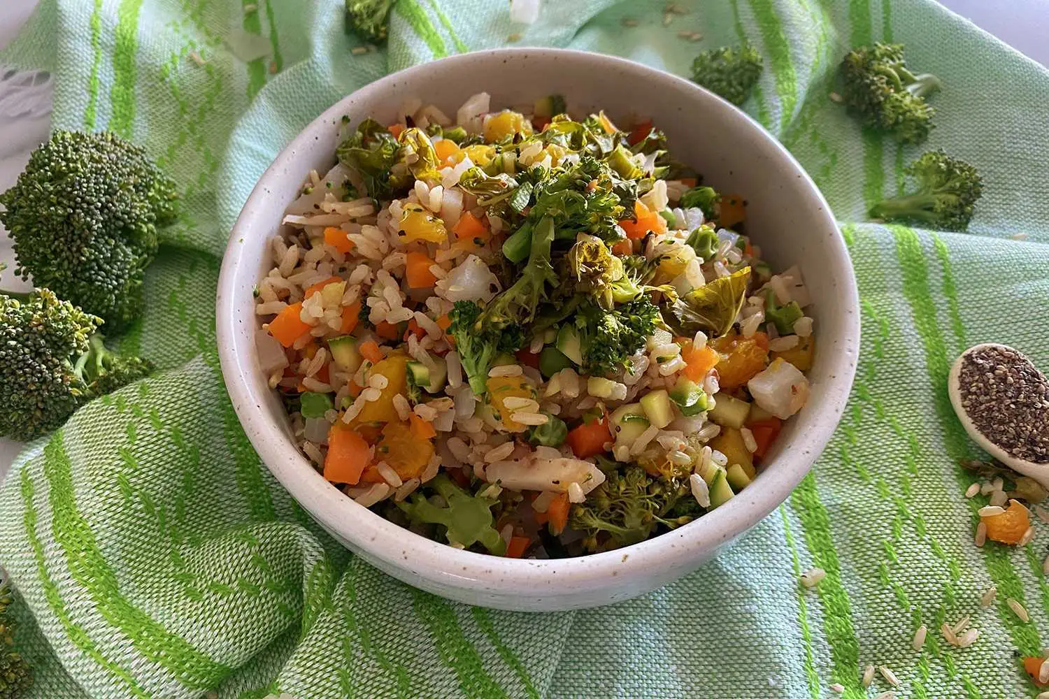 4. Arroz integral e verduras