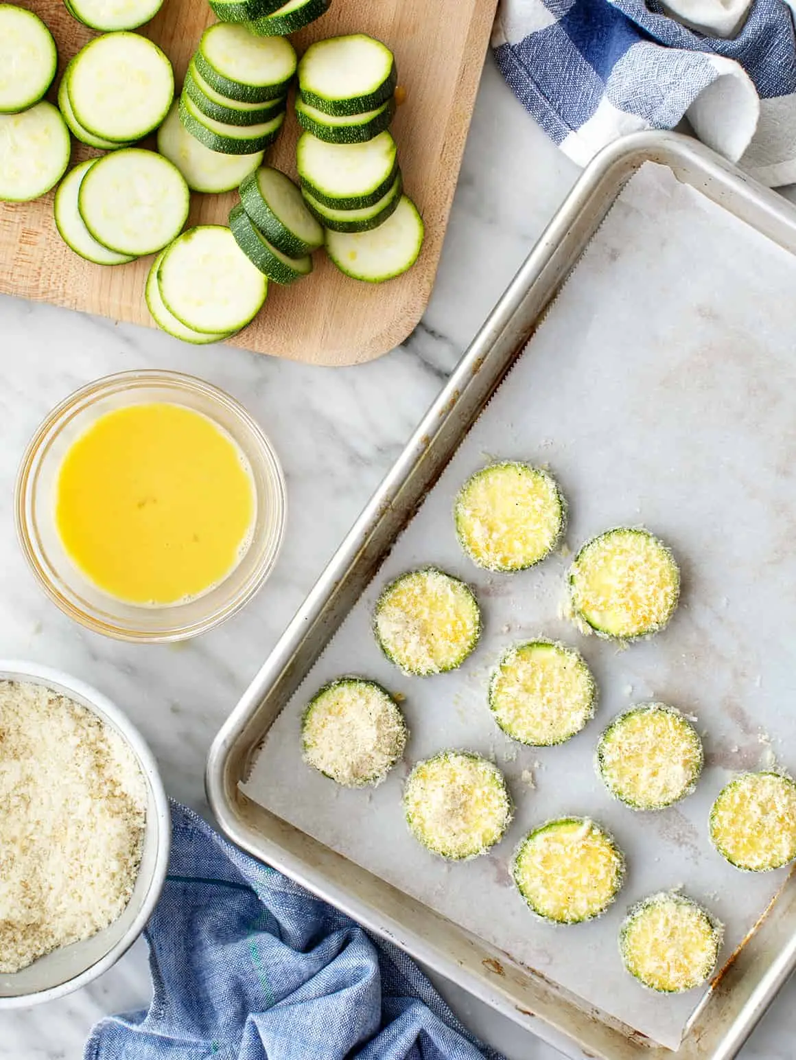 Ingrédients de la recette de courgettes à la friteuse à air