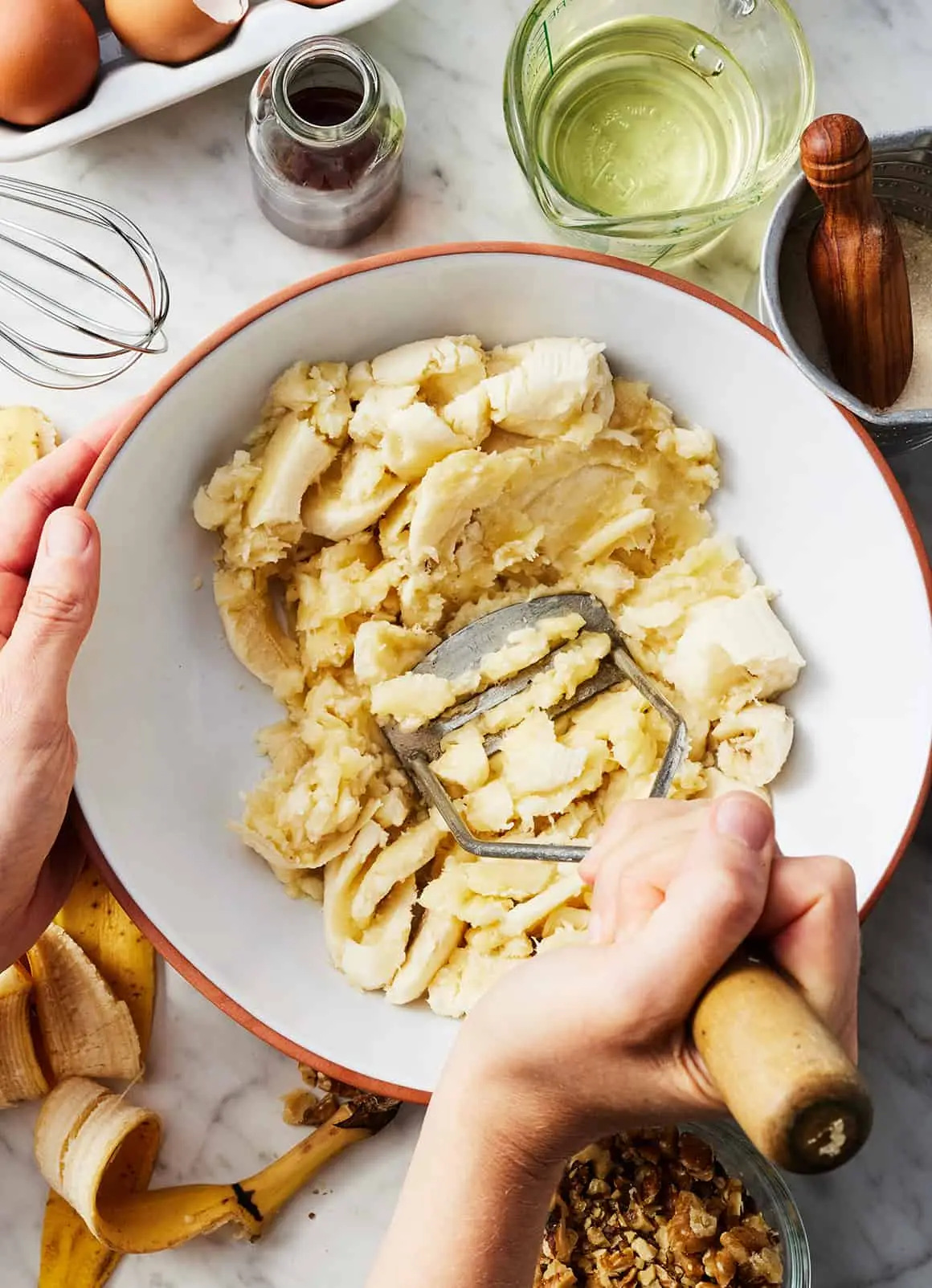 Ingredientes da receita de pão de banana