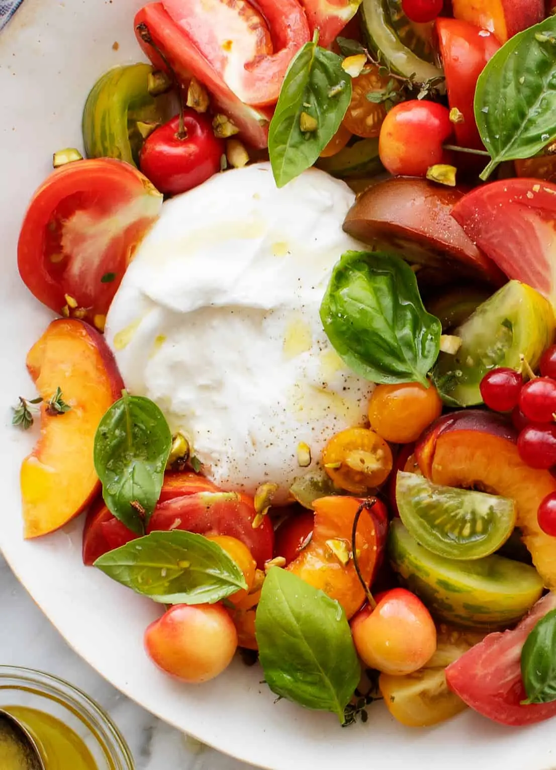 Ingrédients de la recette de la salade de burrata