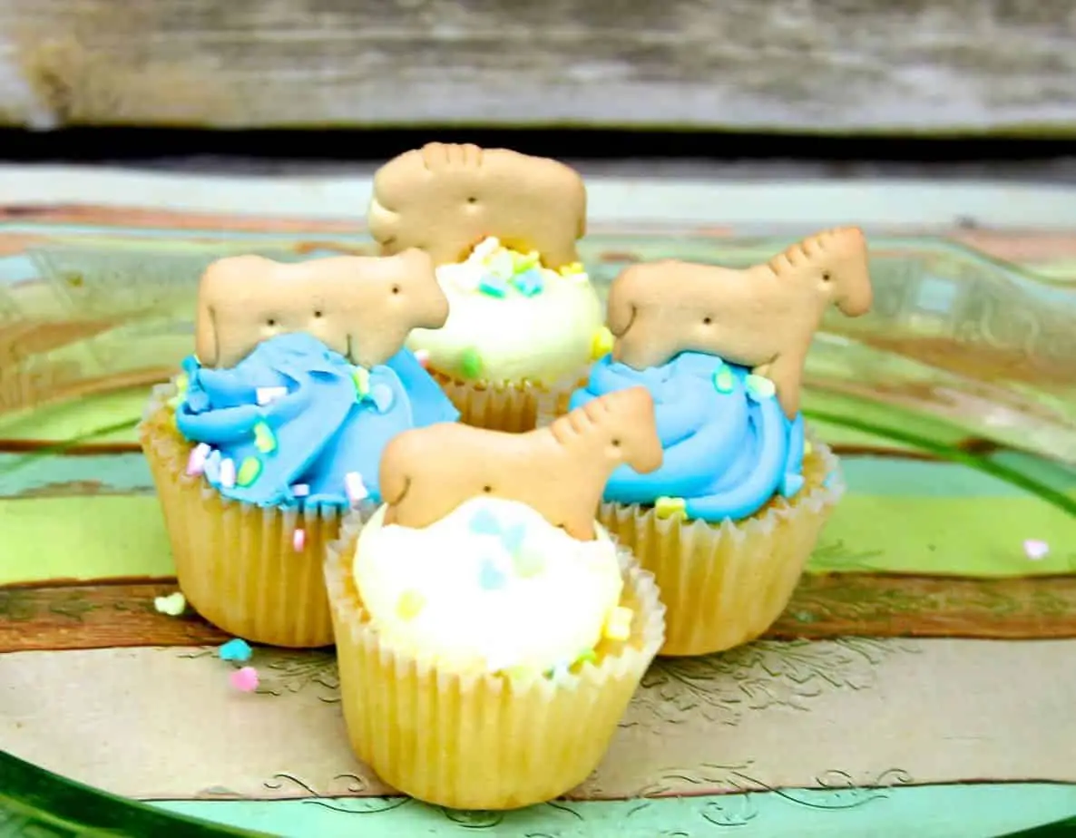 Einfache Babyparty-Cupcakes