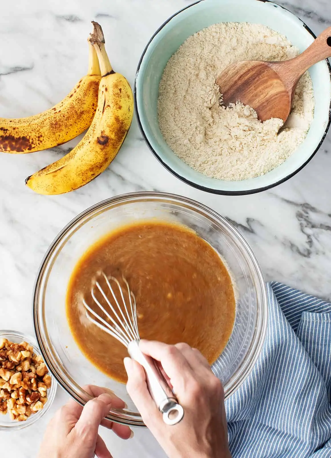 Ingredientes da receita de pão de banana sem glúten