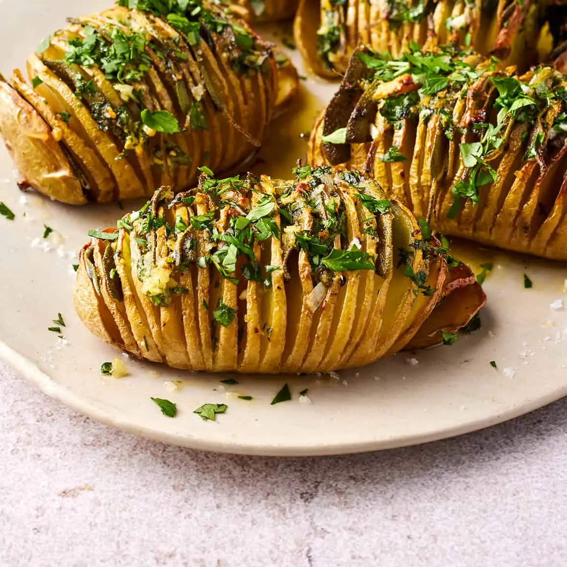 Sugestões para servir batatas Hasselback