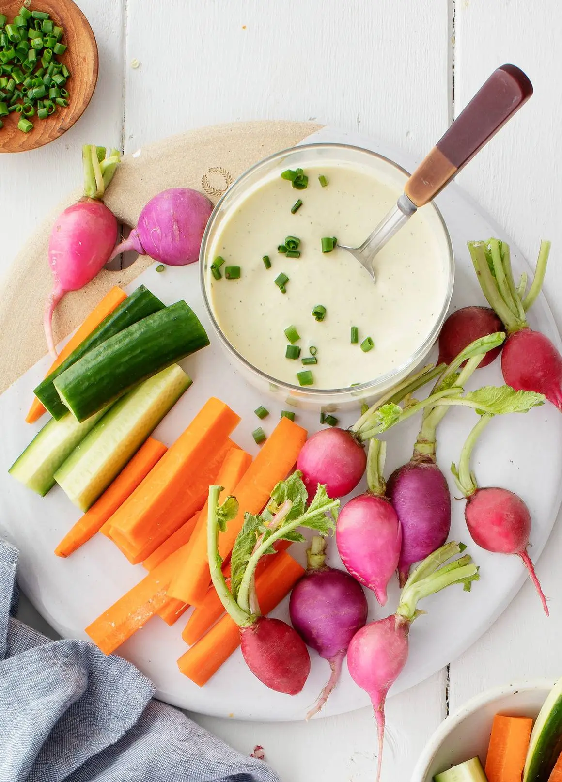 Веганскія закускі для талеркі Crudité